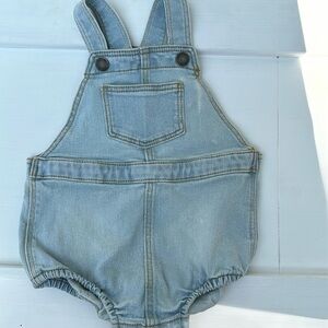 Little Co Organic Denim Bubble Overalls